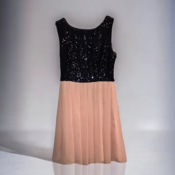 B Darlin SZ9 Navy Blue/Pale Pink Sequin Party Cocktail Dress - Picture 13 of 13